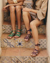 Eva And Cotton Bandana Tie-Up Swim Sandals |