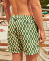 Stone Washed Printed Nylon Swim Shorts |