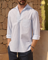 Camicia Nassau Con Scollo A Polo in Popeline |