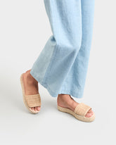 Raffia Stripes Double Sole Slides |