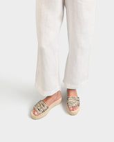 Raffia Zebra Double Sole Slides |