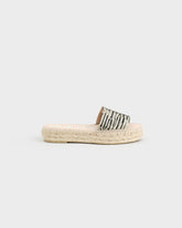 Raffia Zebra Double Sole Slides |