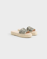 Raffia Zebra Double Sole Slides |