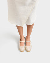 Lurex Cotton Flat Ballerina With Strap |
