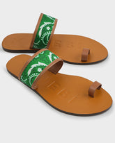 Sandali Toe Ring in Pelle e Cotone Bandana |