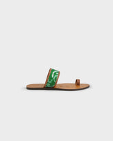Sandali Toe Ring in Pelle e Cotone Bandana |