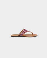 Cotton Bandana & Leather Thongs Sandals |