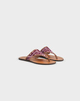 Cotton Bandana & Leather Thongs Sandals |