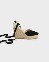 Suede Heart-Shaped Wedge Espadrilles |