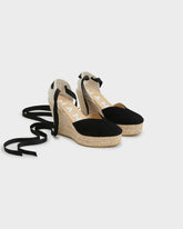 Suede Heart-Shaped Wedge Espadrilles |