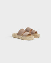Suede Double Sole<br />Two Bands Sandals |