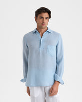 Camicia Nassau Con Scollo A Polo in Lino Tinto Capo |
