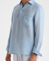 Camicia Nassau Con Scollo A Polo in Lino Tinto Capo |