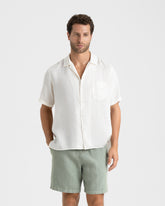Washed Linen Havana Camp-Collar Shirt |