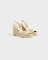 Espadrillas con Zeppa e Cinturino in Pelle Scamosciata |
