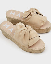 Espadrillas con Zeppa in Camoscio con Dettaglio Nodo |