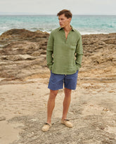 Washed Linen Nassau Polo Shirt |