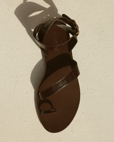 Sandali Chloe Gladiator in Pelle stampa croco |