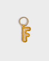 Portachiavi Lettera F in Raffia Naturale |