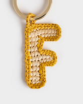 Portachiavi Lettera F in Raffia Naturale |