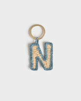 Portachiavi Lettera N in Raffia Naturale |