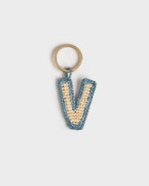 Portachiavi Lettera V in Raffia Naturale |
