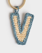 Portachiavi Lettera V in Raffia Naturale |