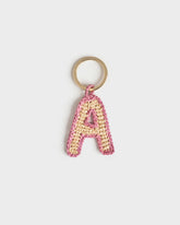 Portachiavi Lettera A in Raffia Naturale |