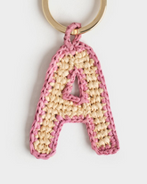 Portachiavi Lettera A in Raffia Naturale |