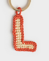 Natural Raffia Letter L Charm Keyring |