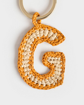 Portachiavi Lettera G in Raffia Naturale |