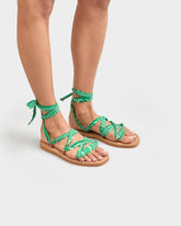 Eva And Cotton Bandana Tie-Up Swim Sandals |
