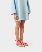 Eva And Cotton Bandana Tie-Up Sandals |