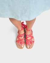 Eva And Cotton Bandana Tie-Up Sandals |