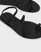 Leather Braid Toe Ring Sandals |