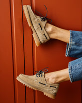 Suede and Shearling Field Moccasins |