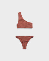 Seersucker One Shoulder Bikini |
