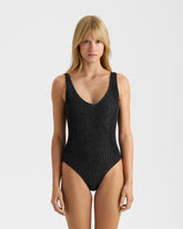 Costume Intero con Scollo a V in Seersucker |