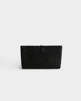 Pochette Kaia in Raffia Naturale e Pelle Nera |
