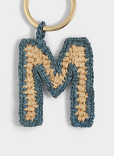 Portachiavi Lettera M in Raffia Naturale |