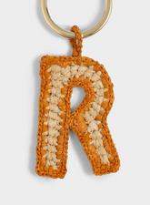 Portachiavi Lettera R in Raffia Naturale |