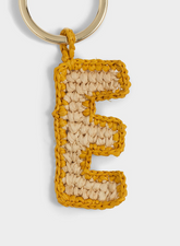Portachiavi Lettera E in Raffia Naturale |