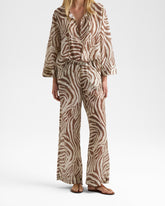 Printed Silk Cotton Voile Marbella Trousers |