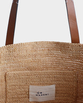 Borsa Basket in Rafia e Pelle |