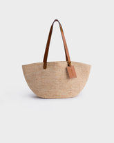 Borsa Basket in Rafia e Pelle |