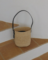 Borsa Loto Basket in Raffia Naturale |