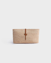 Pochette Kaia in Raffia Naturale e Pelle Tan |