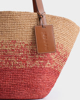 Borsa Basket in Rafia e Pelle |