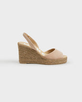Espadrillas con Zeppa in Pelle Scamosciata con Cinturino |