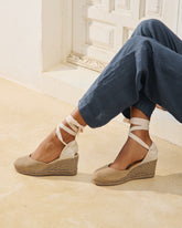 Espadrillas con Zeppa in Pelle Scamosciata |